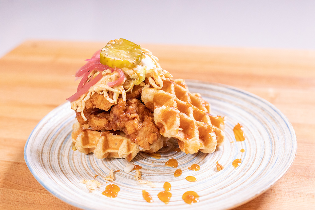 Chicken and Waffles for Mothers Day Brunch