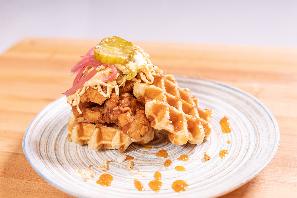 Hot Honey Chicken and Waffles