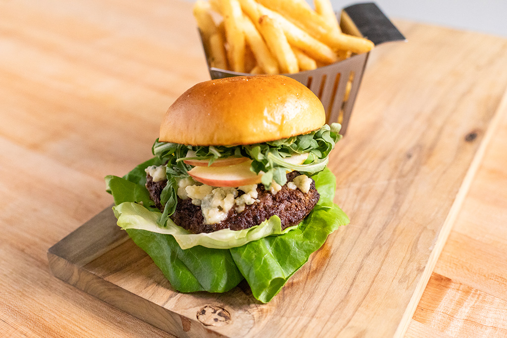 Blue Cheese and Apple Burger