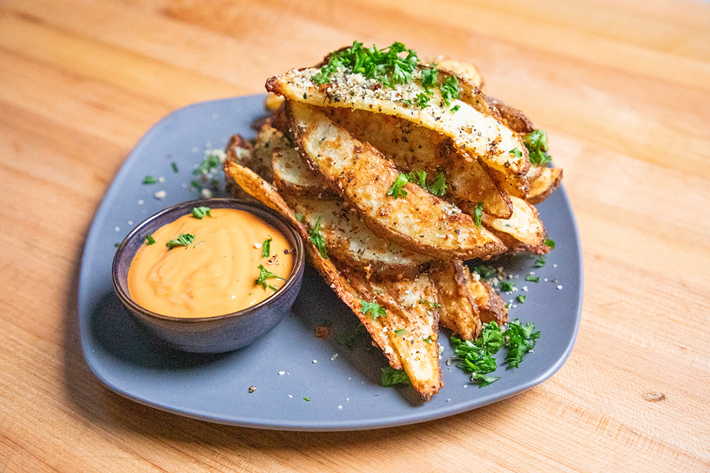 Garlic Baked Parmesan Wedges 