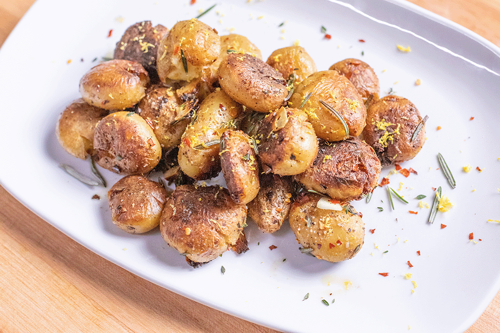 Fried Potatoes with Crispy Herbs and Garlic