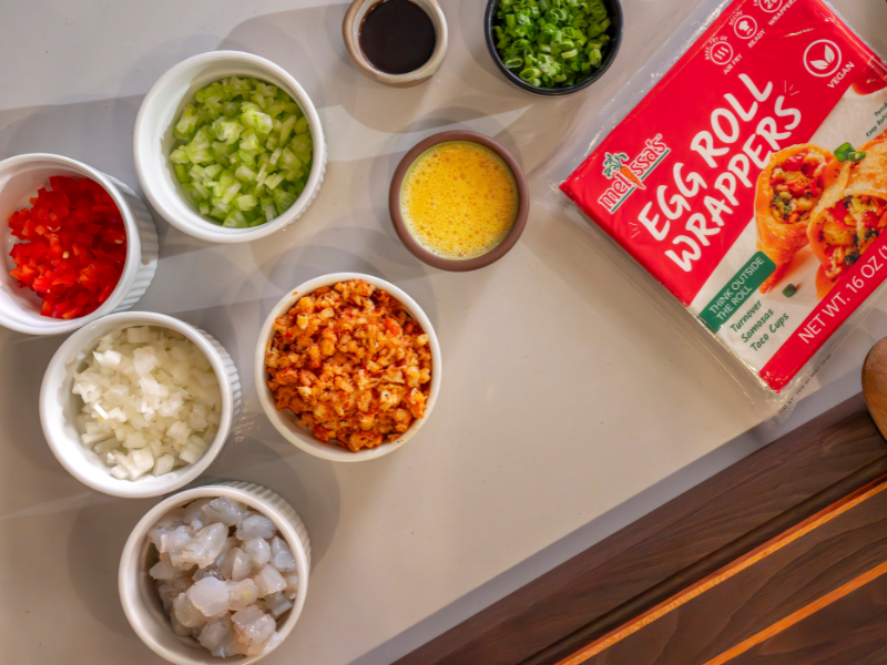 Alligator Sauce Picante with Crawfish and Shrimp Egg Rolls4