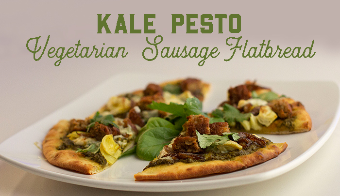 Kale Pesto Vegetarian Sausage Flatbread