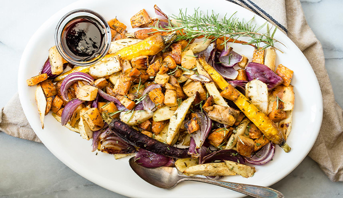 Roasted Vegetables with Rosemary Maple Balsamic