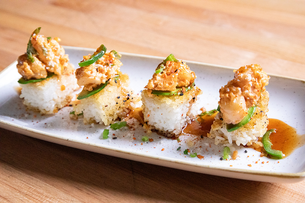 Crispy Rice with Shrimp Salad