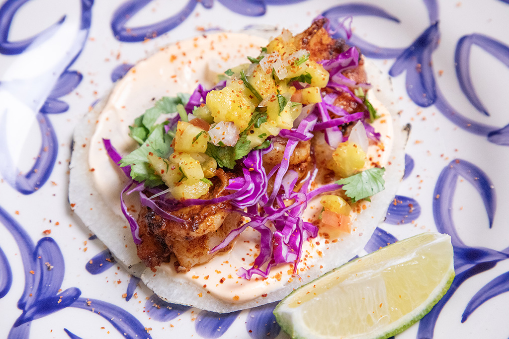 Tajin Jicama Shrimp Tacos