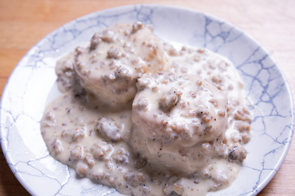 Biscuits and Sawmill Sausage Gravy